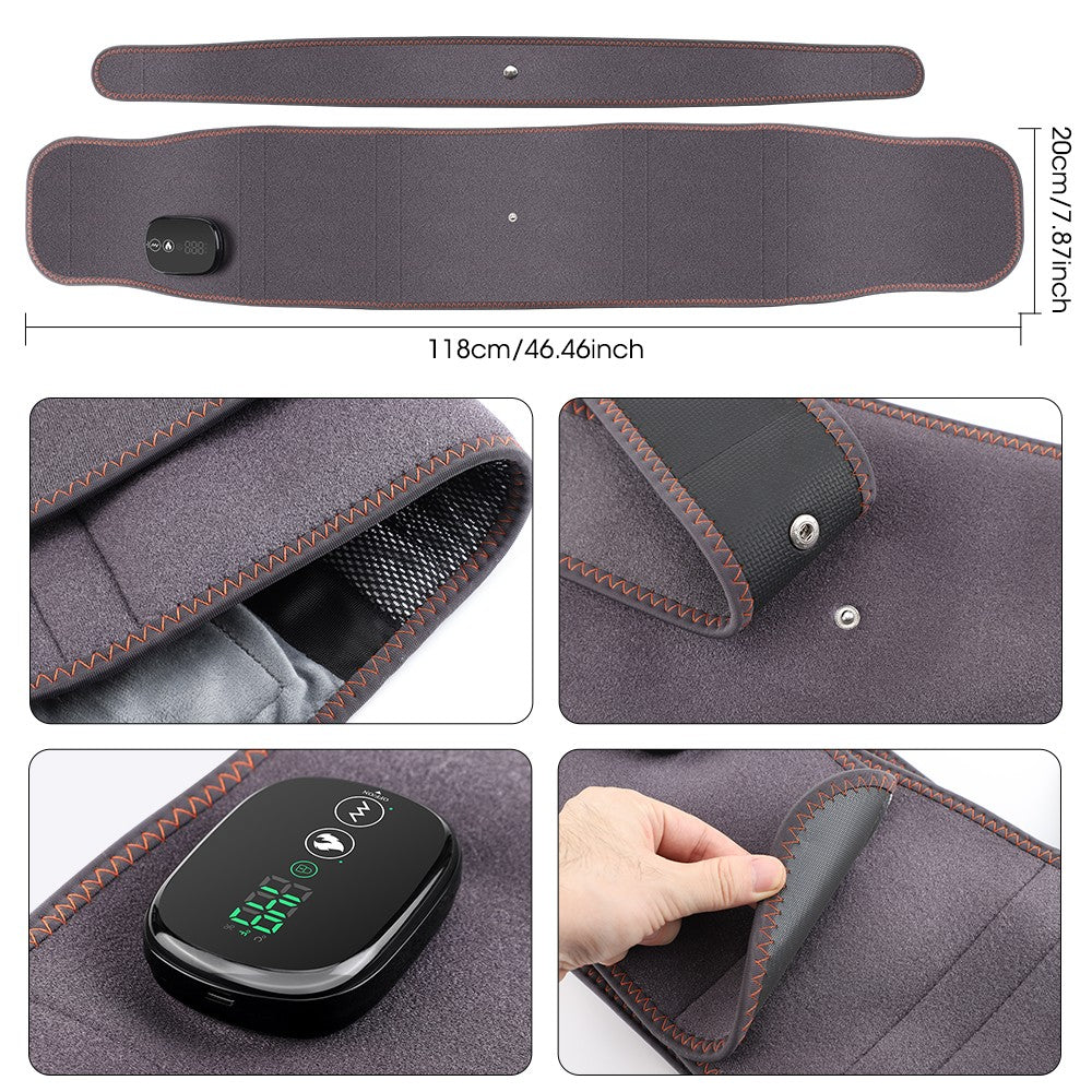 Electric Infrared Heated Waist Belt Vibration Massage for Lower Back Pain Relief