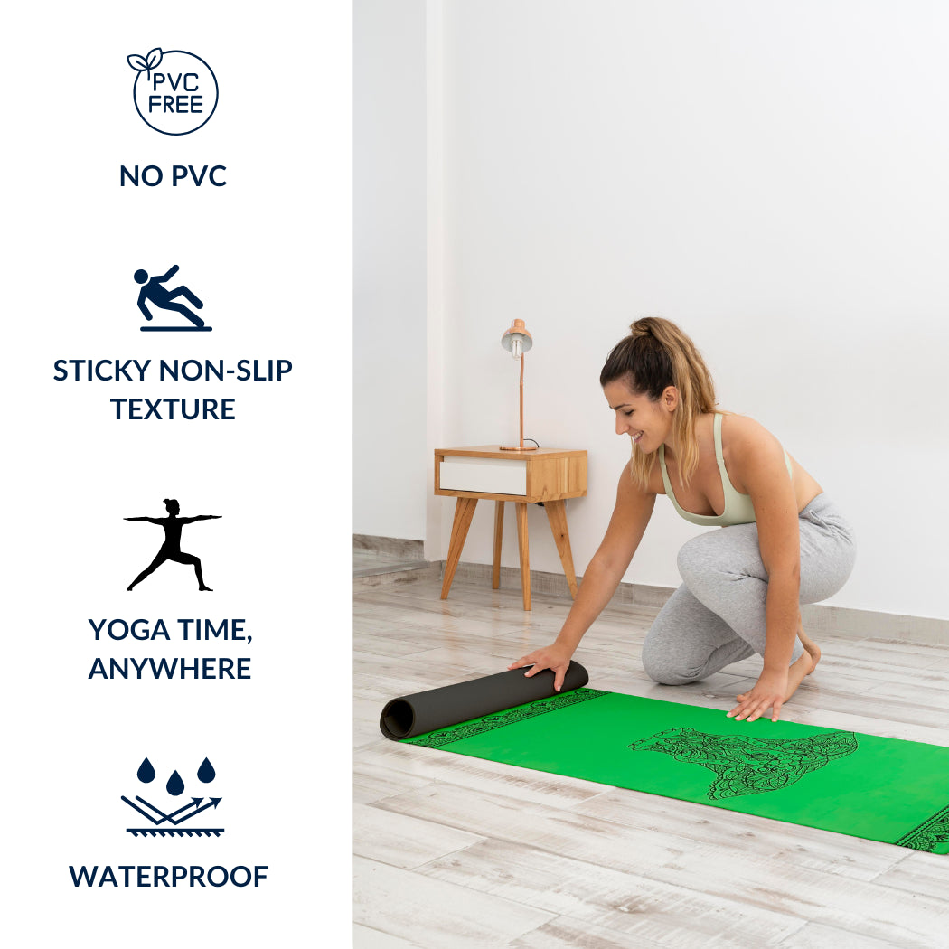 SINT Premium Print Reversible Non Slip Yoga Workouts Mat with Free Tote Bag