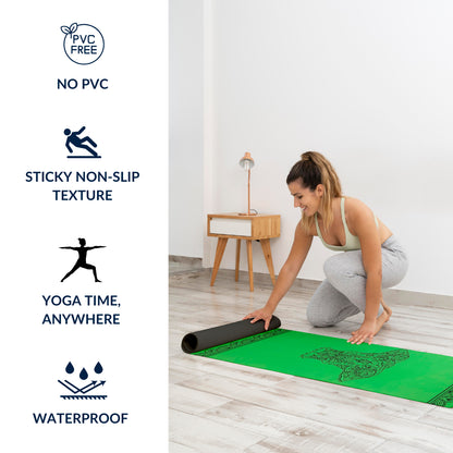 SINT Premium Print Reversible Non Slip Yoga Workouts Mat with Free Tote Bag