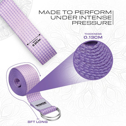 RDX Yoga Strap 8Ft D-Ring Buckle Stretching Pilates Flexibility Gym Workout