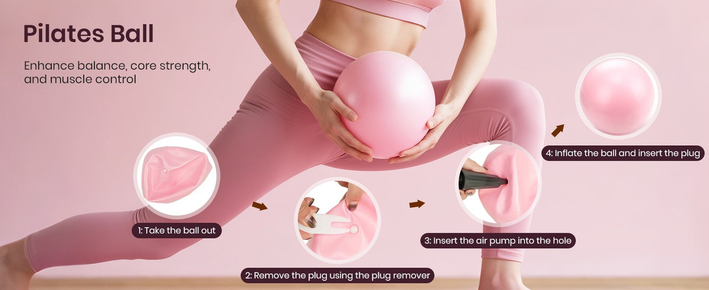 Pilates Ring Set for Women, Home Workout Pilates Equipment with Resistance