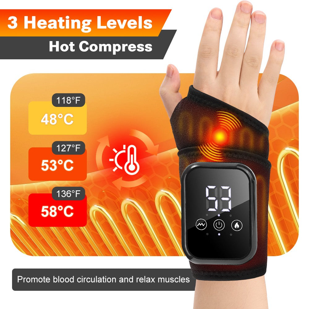 Electric Heated Vibration Knee Joint Brace Therapy Shoulder Massager Pain Relief