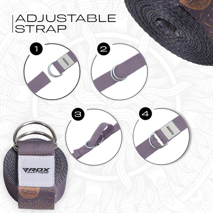 RDX Yoga Strap 8Ft D-Ring Buckle Stretching Pilates Flexibility Gym Workout