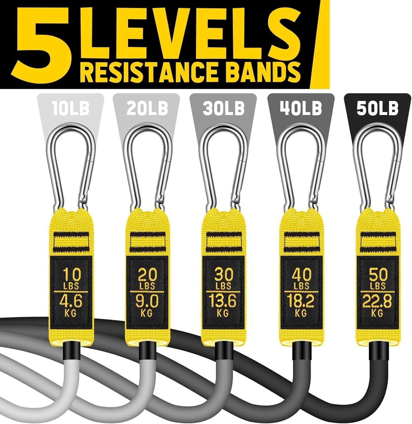 Resistance Bands Set with Handles Ankle Straps Door Anchor for Workout