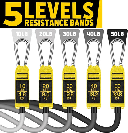 Resistance Bands Set with Handles Ankle Straps Door Anchor for Workout