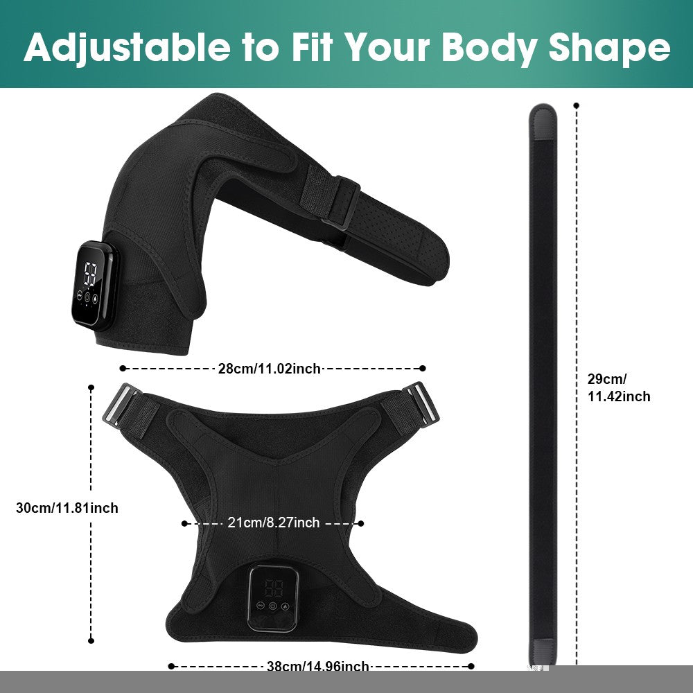 Electric Heated Vibration Knee Joint Brace Therapy Shoulder Massager Pain Relief