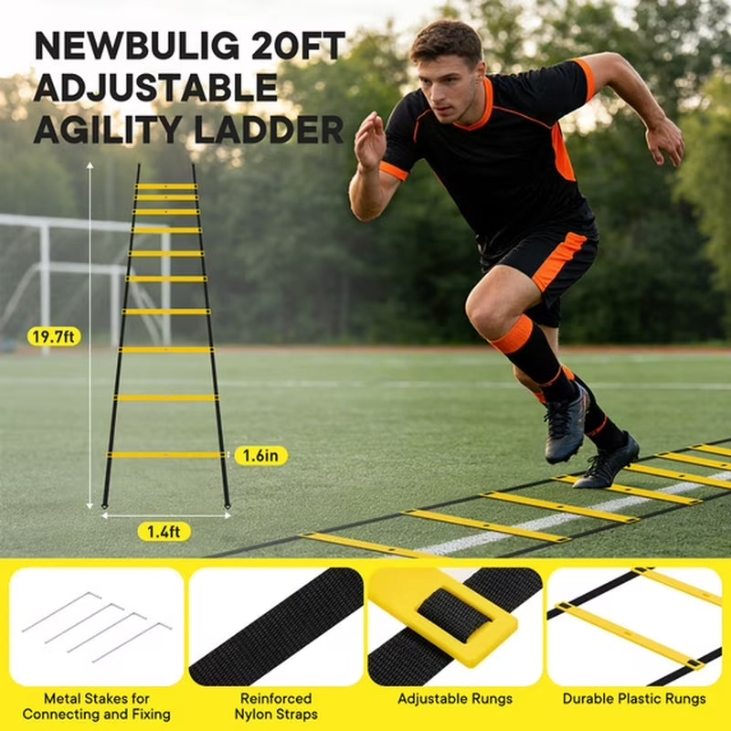 Gianna Agility Ladder Training Set with Speed Parachute, Hurdles, Cones, Jump Ro