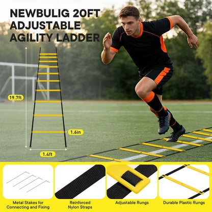 Gianna Agility Ladder Training Set with Speed Parachute, Hurdles, Cones, Jump Ro