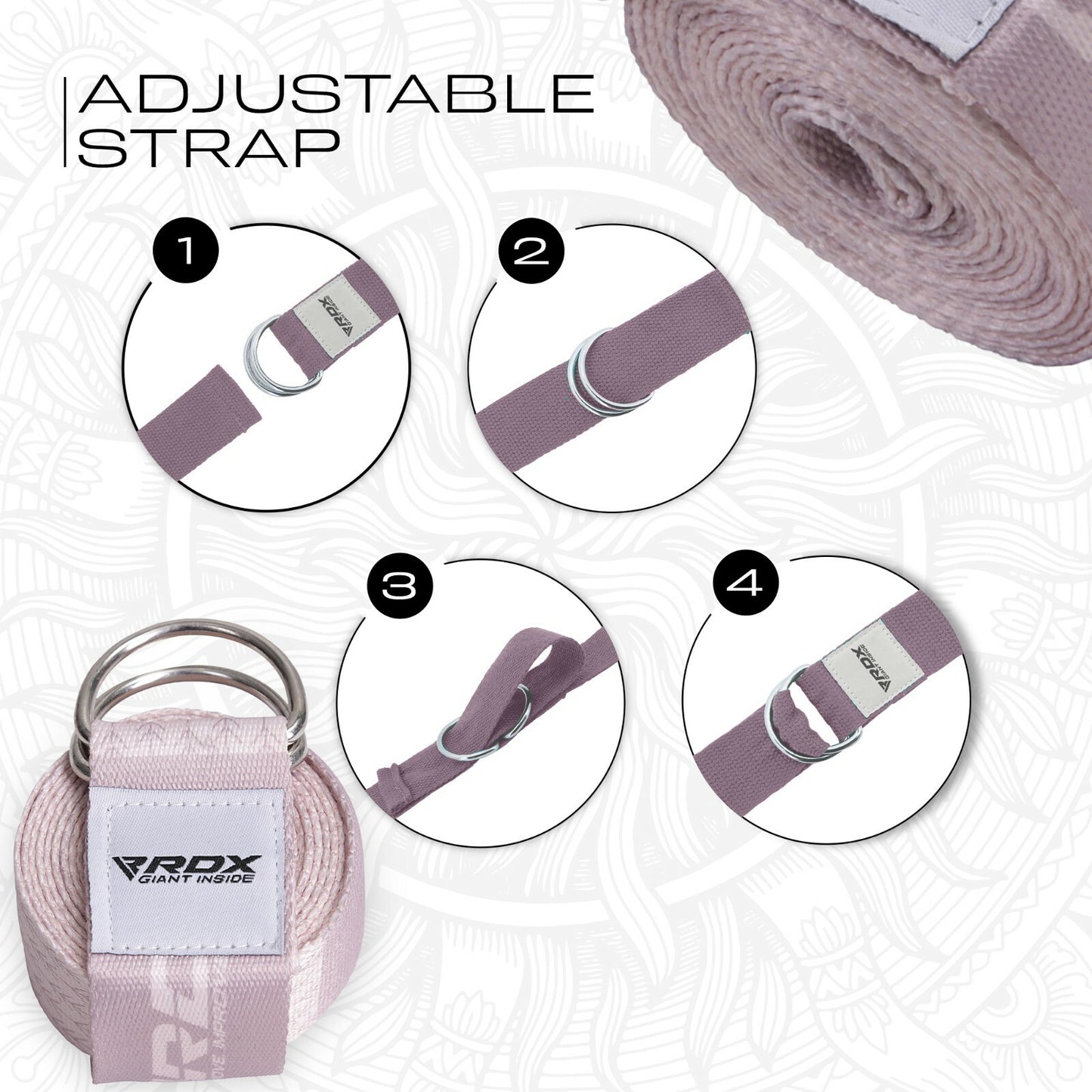 RDX Yoga Strap 8Ft D-Ring Buckle Stretching Pilates Flexibility Gym Workout