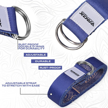 RDX Yoga Strap 8Ft D-Ring Buckle Stretching Pilates Flexibility Gym Workout