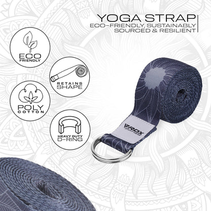 RDX Yoga Strap 8Ft D-Ring Buckle Stretching Pilates Flexibility Gym Workout