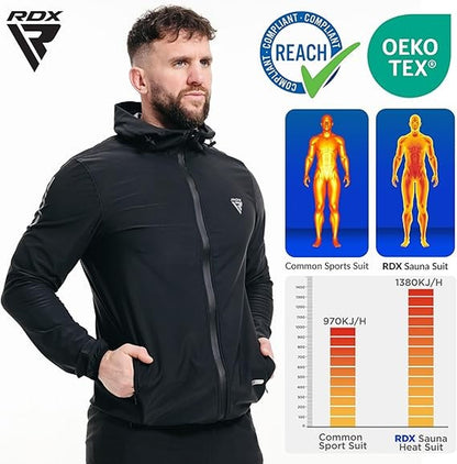 RDX Sauna Suit, OEKO TEX 100 Certified, Full Body Sweat Heat Suit with Hood
