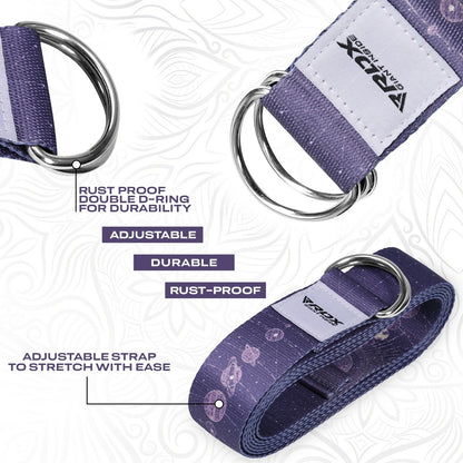 RDX Yoga Strap 8Ft D-Ring Buckle Stretching Pilates Flexibility Gym Workout