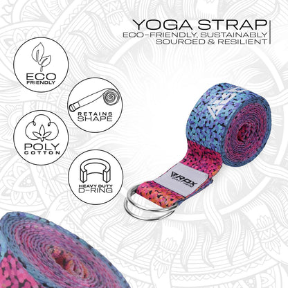 RDX Yoga Strap 8Ft D-Ring Buckle Stretching Pilates Flexibility Gym Workout