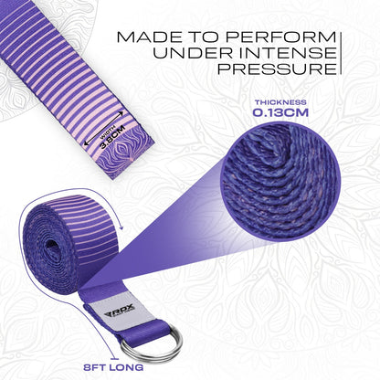 RDX Yoga Strap 8Ft D-Ring Buckle Stretching Pilates Flexibility Gym Workout