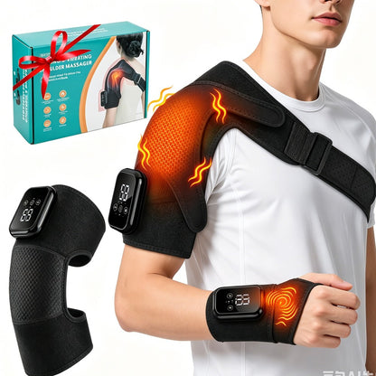 Electric Heated Vibration Knee Joint Brace Therapy Shoulder Massager Pain Relief
