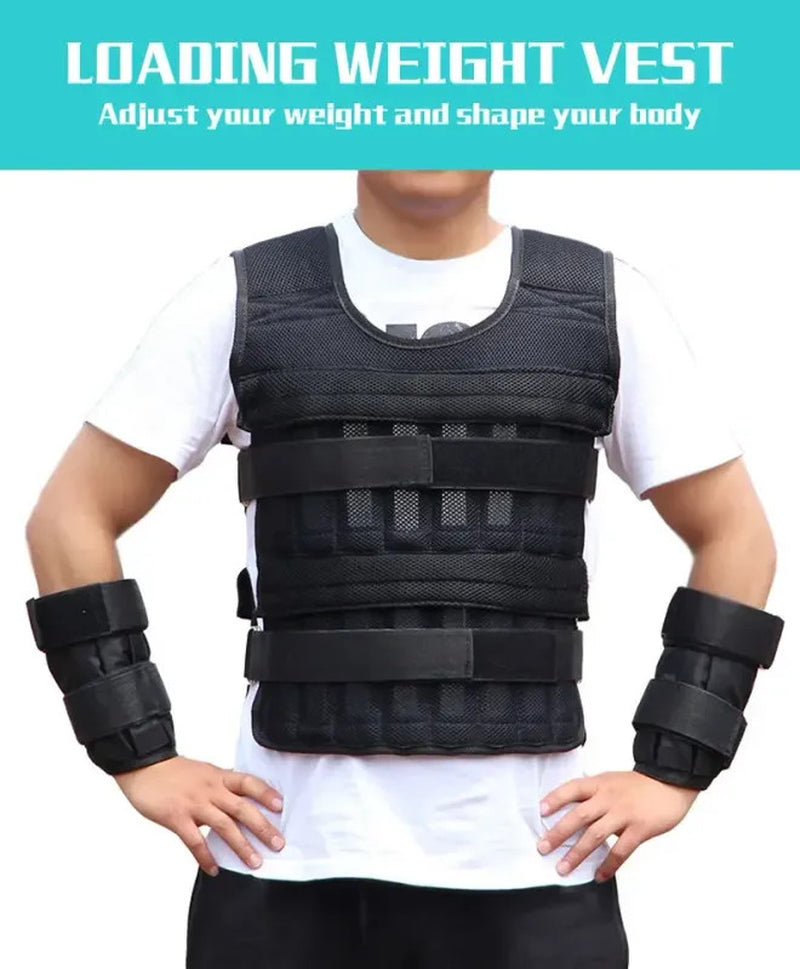 New 66 Lbs Adjustable Weighted Workout Weight Vest Fitness Training Waistcoat AA