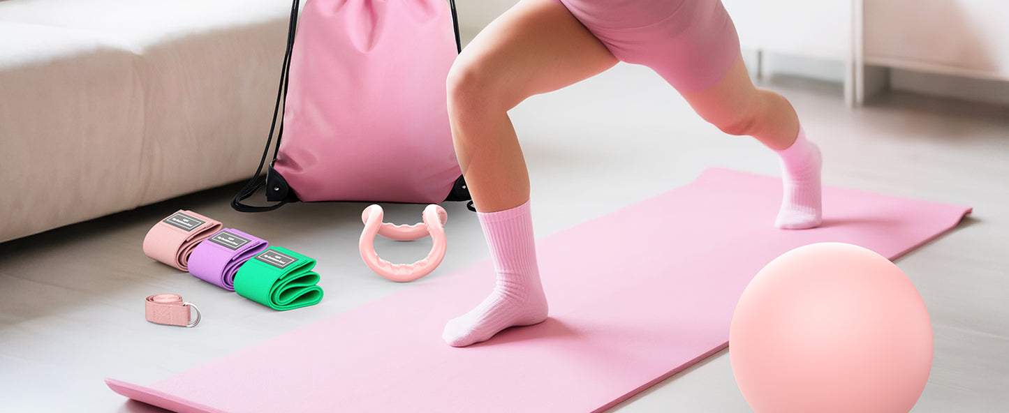 Pilates Ring Set for Women, Home Workout Pilates Equipment with Resistance