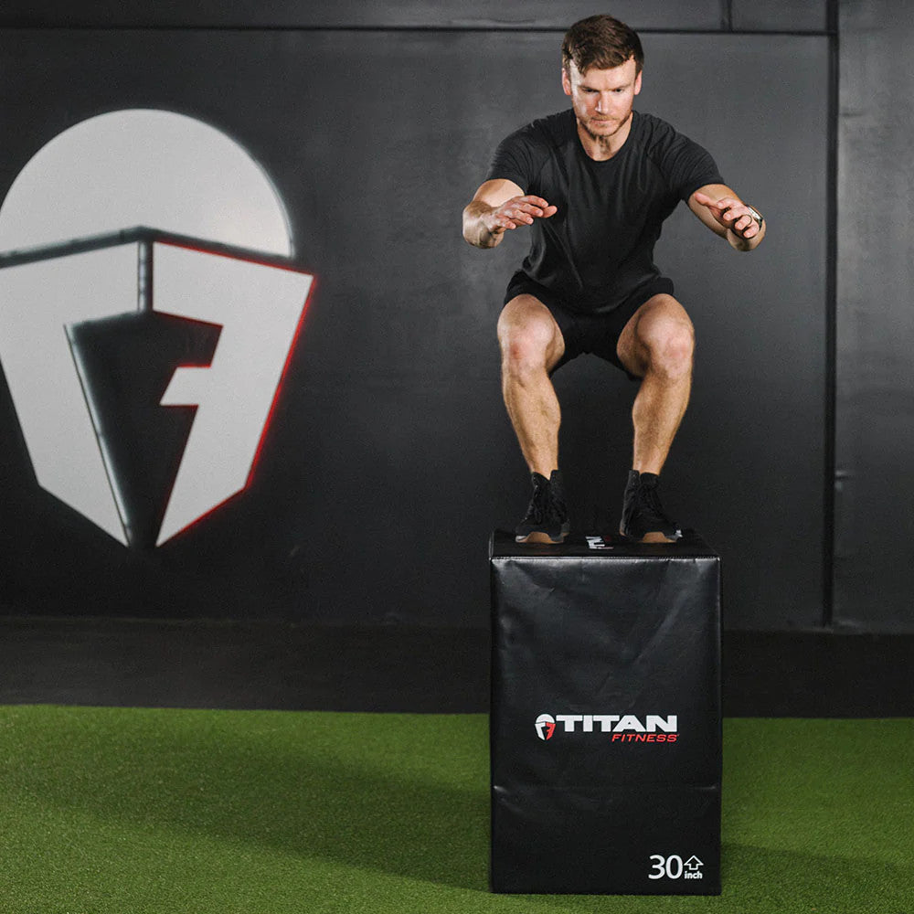 Titan Fitness Soft Foam Plyometric Jump Box, 20In 24In 30In, Pro-Duty Foam Box