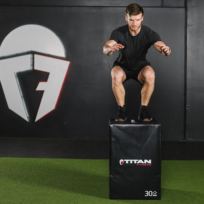Titan Fitness Soft Foam Plyometric Jump Box, 20In 24In 30In, Pro-Duty Foam Box