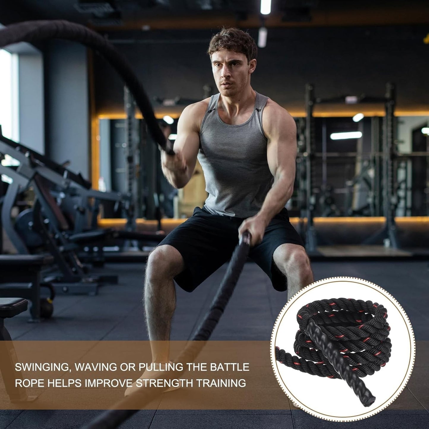 Heavy Jump Ropes for Fitness, Weighted Adult Skipping Rope Exercise Battle Ropes