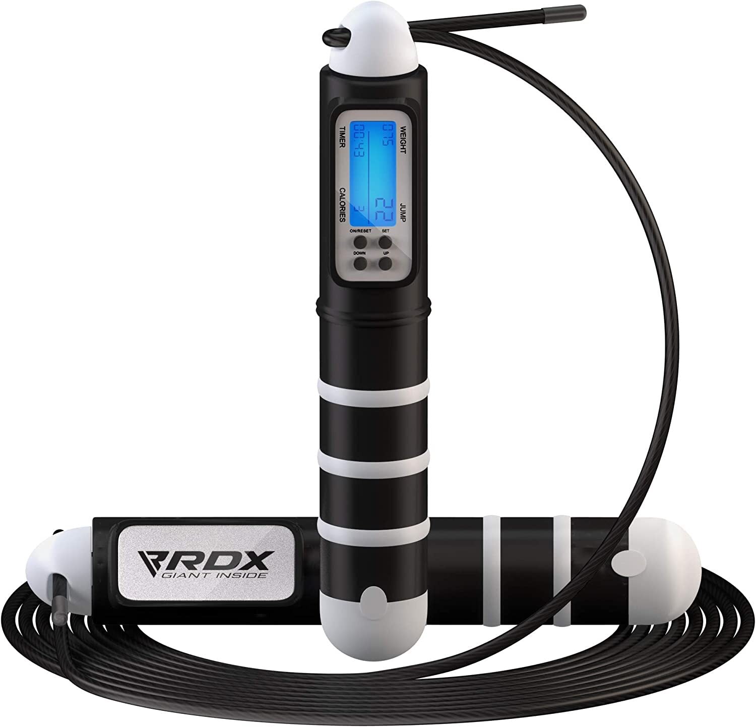 Climbing Skipping Rope by RDX, Digital Counter, Weighted Jump Rope, Speed Rope