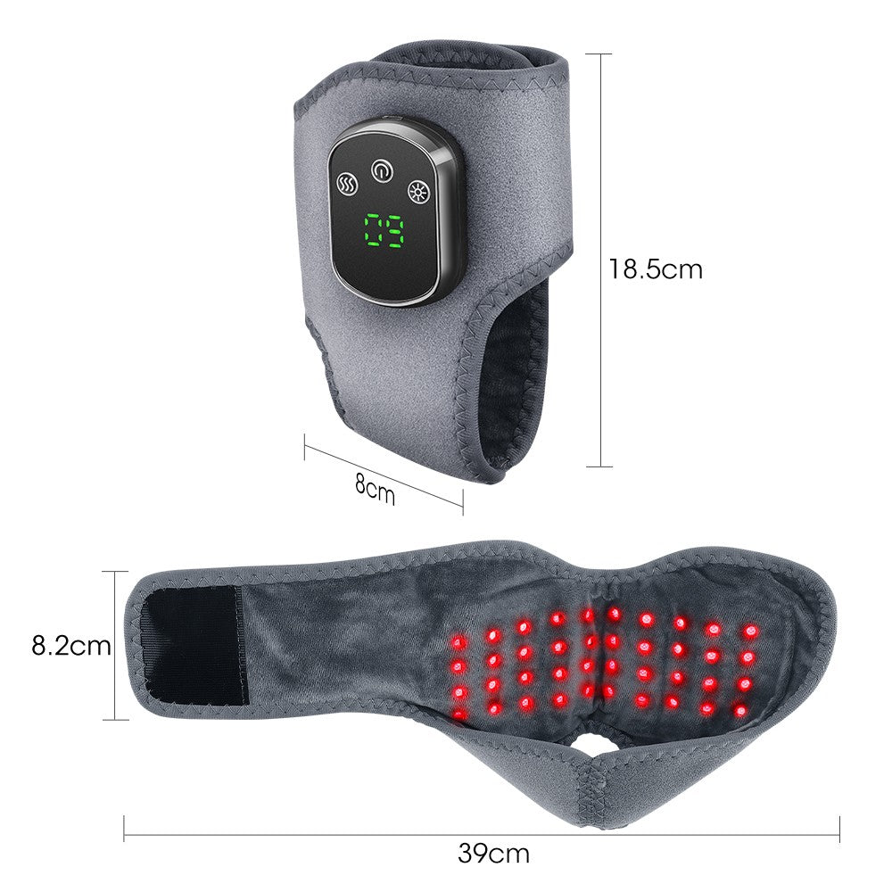 Cordless Ankle Massager Brace Heated Red Light Therapy Vibration Pain Relief