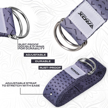 RDX Yoga Strap 8Ft D-Ring Buckle Stretching Pilates Flexibility Gym Workout