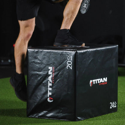 Titan Fitness Soft Foam Plyometric Jump Box, 20In 24In 30In, Pro-Duty Foam Box