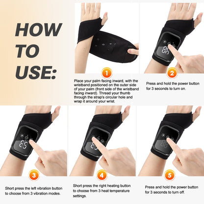 Electric Heated Vibration Knee Joint Brace Therapy Shoulder Massager Pain Relief