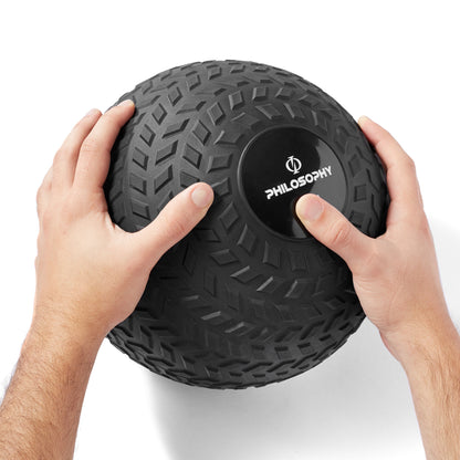 Slam Ball, 10-40 LB - Weighted Medicine Fitness Ball with Easy Grip Tread