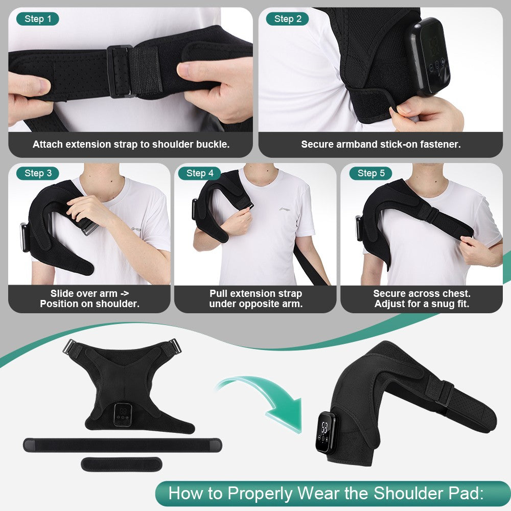 Electric Heated Vibration Knee Joint Brace Therapy Shoulder Massager Pain Relief