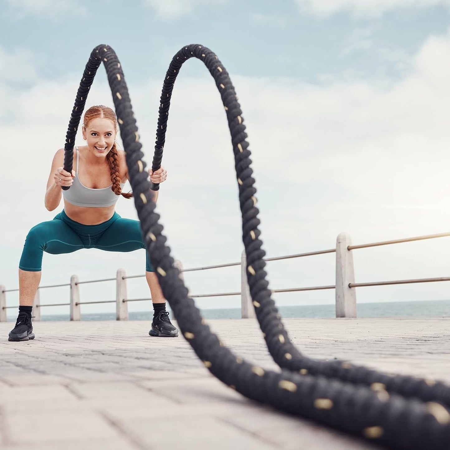 Heavy Jump Ropes for Fitness, Weighted Adult Skipping Rope Exercise Battle Ropes