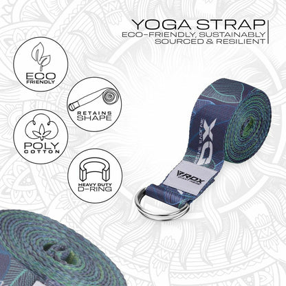 RDX Yoga Strap 8Ft D-Ring Buckle Stretching Pilates Flexibility Gym Workout