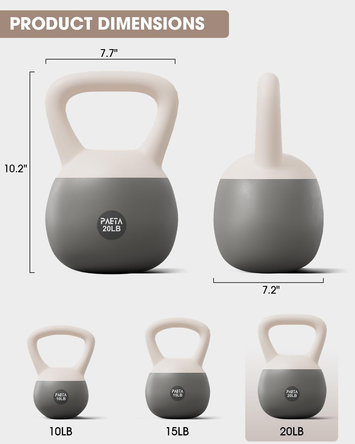 PAETA Soft Kettlebell for Home Fitness – Anti-Slip Grip & Wide Handle Design,Sof
