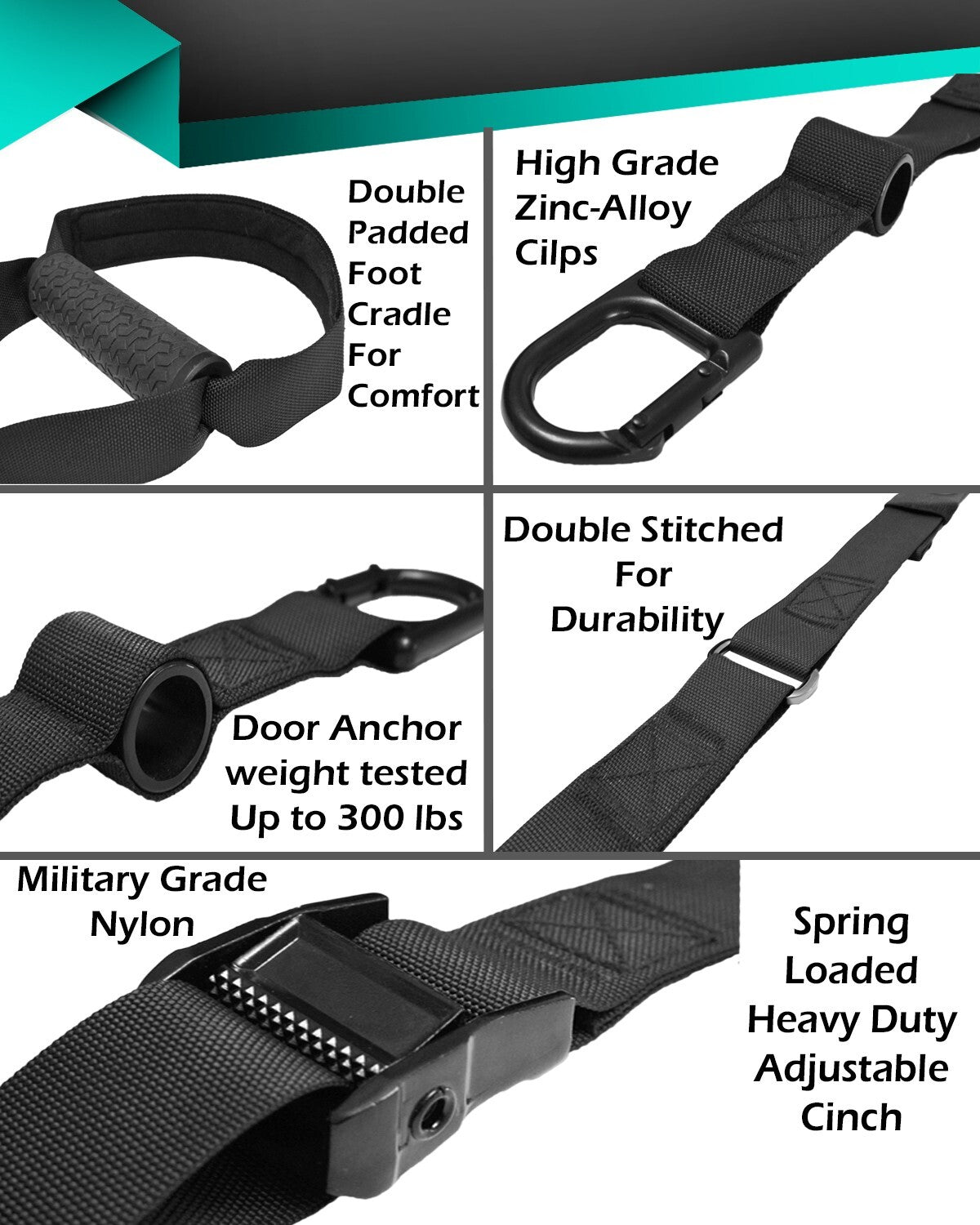 Workout Straps for Home Gym – Bodyweight Resistance Training Straps Set