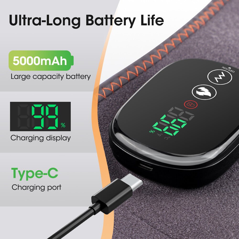 Electric Infrared Heated Waist Belt Vibration Massage for Lower Back Pain Relief