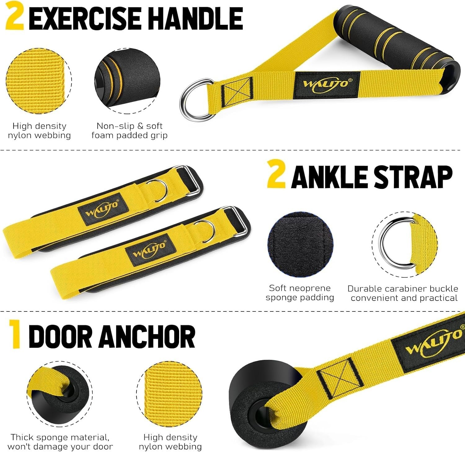 Resistance Bands Set with Handles Ankle Straps Door Anchor for Workout