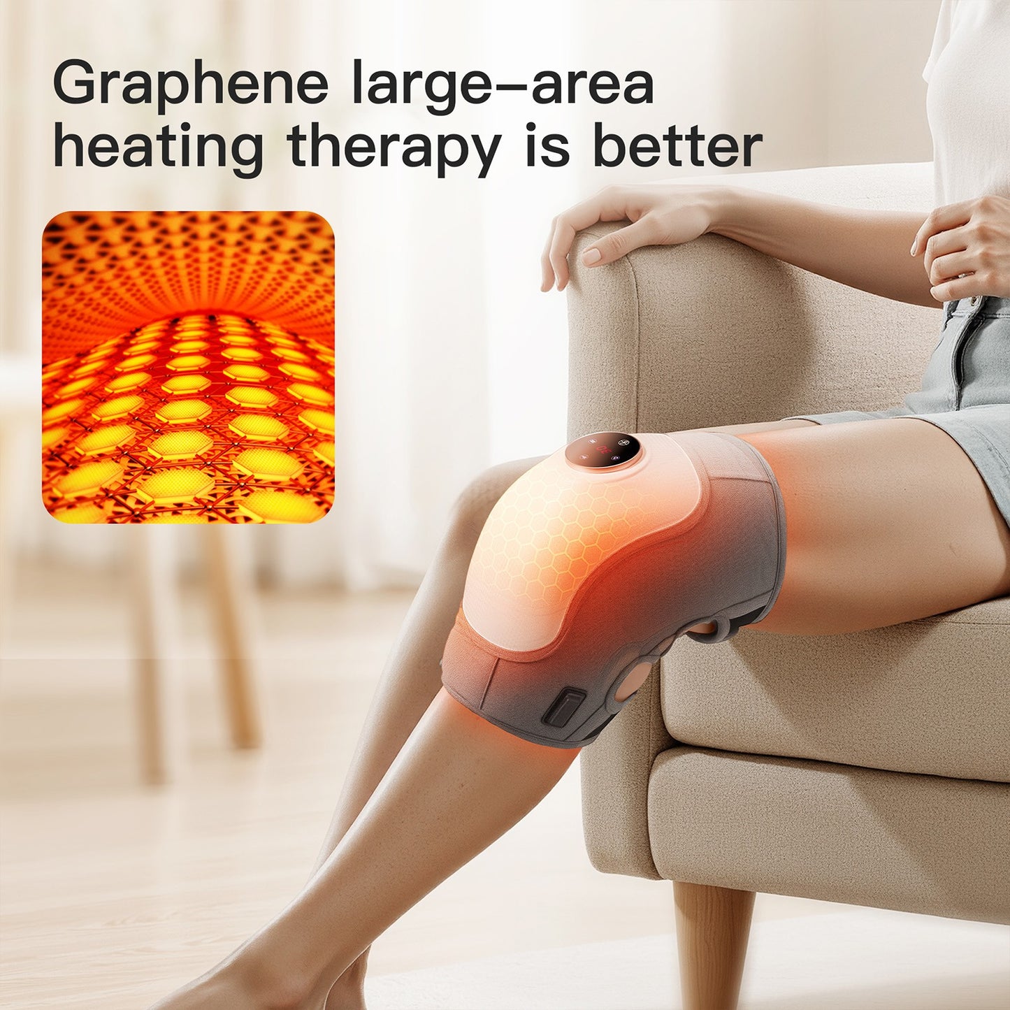 Heated Knee Pad Massager Warm Therapy Brace for Arthritis Joint Pain Care