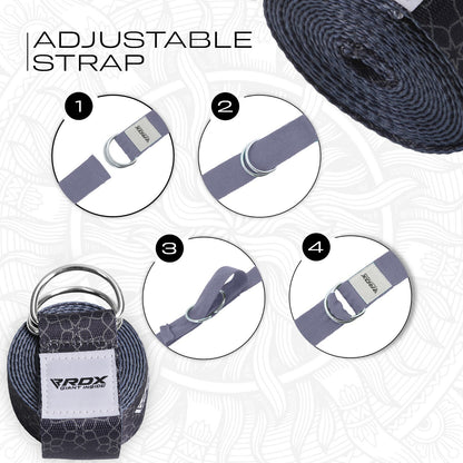 RDX Yoga Strap 8Ft D-Ring Buckle Stretching Pilates Flexibility Gym Workout