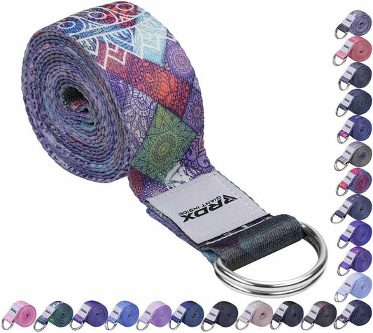 RDX Yoga Strap 8Ft D-Ring Buckle Stretching Pilates Flexibility Gym Workout