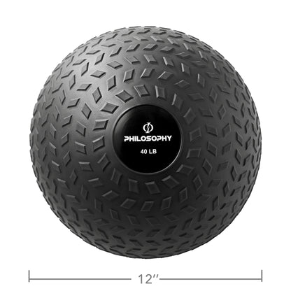 Slam Ball, 10-40 LB - Weighted Medicine Fitness Ball with Easy Grip Tread