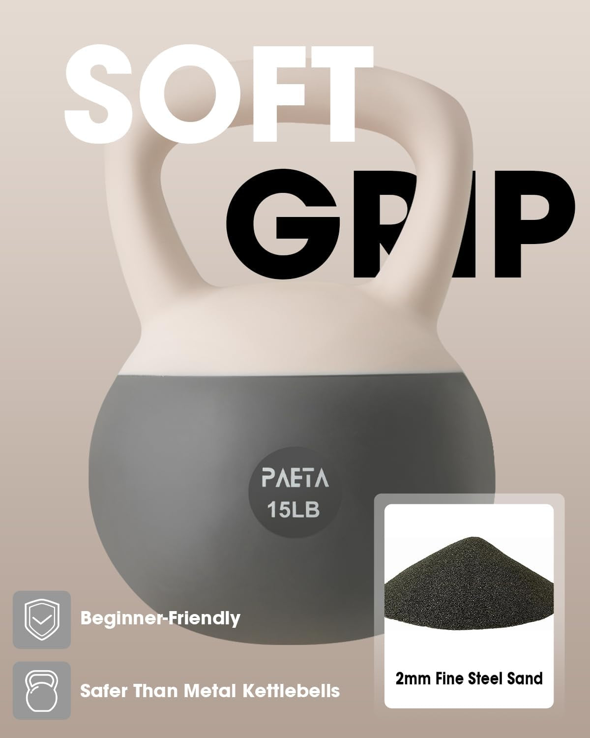 PAETA Soft Kettlebell for Home Fitness – Anti-Slip Grip & Wide Handle Design,Sof