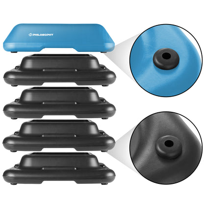 Aerobic Exercise Adjustable High Step Platform, 4 Risers Included