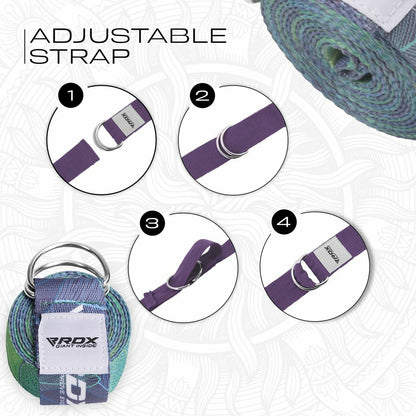 RDX Yoga Strap 8Ft D-Ring Buckle Stretching Pilates Flexibility Gym Workout