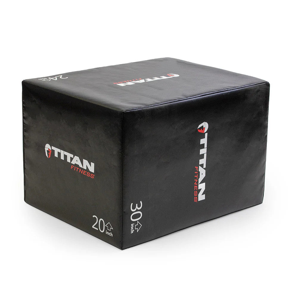 Titan Fitness Soft Foam Plyometric Jump Box, 20In 24In 30In, Pro-Duty Foam Box