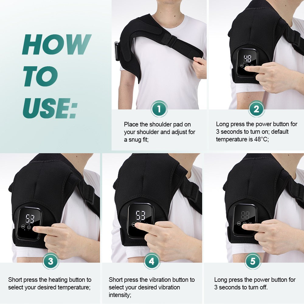 Electric Heated Vibration Knee Joint Brace Therapy Shoulder Massager Pain Relief