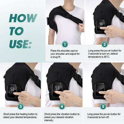 Electric Heated Vibration Knee Joint Brace Therapy Shoulder Massager Pain Relief