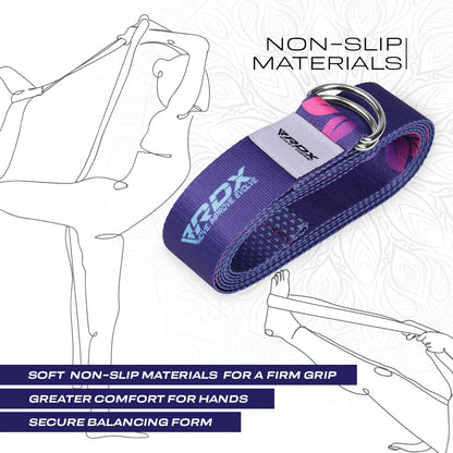 RDX Yoga Strap 8Ft D-Ring Buckle Stretching Pilates Flexibility Gym Workout