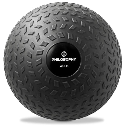 Slam Ball, 10-40 LB - Weighted Medicine Fitness Ball with Easy Grip Tread